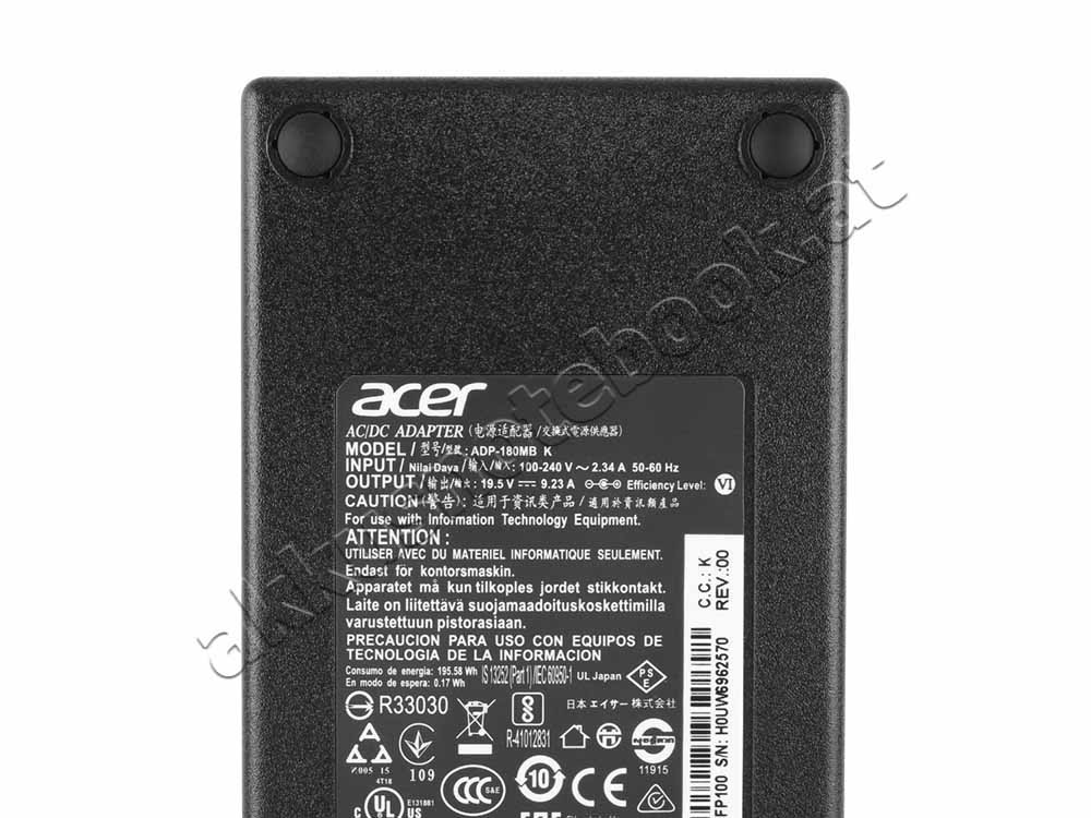 Original 180W Acer KP1800H002 Netzteil Ladegerät + Kabel