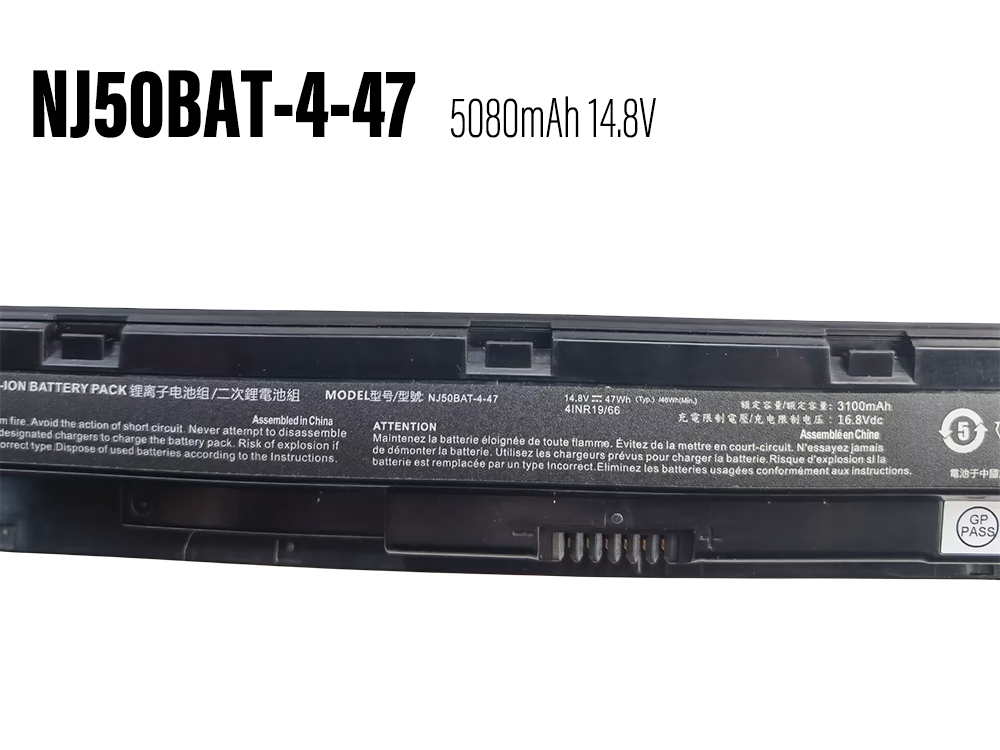 5080mAh 47Wh Clevo NJ50BAT-4-47 Akku