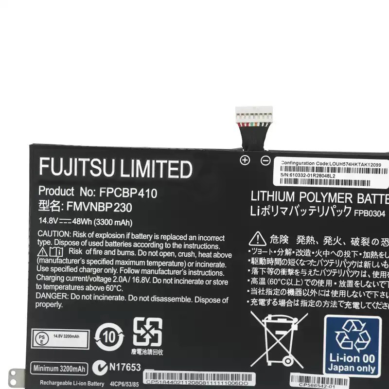 Original 3300mAh 48Wh Fujitsu FPCBP410 Akku