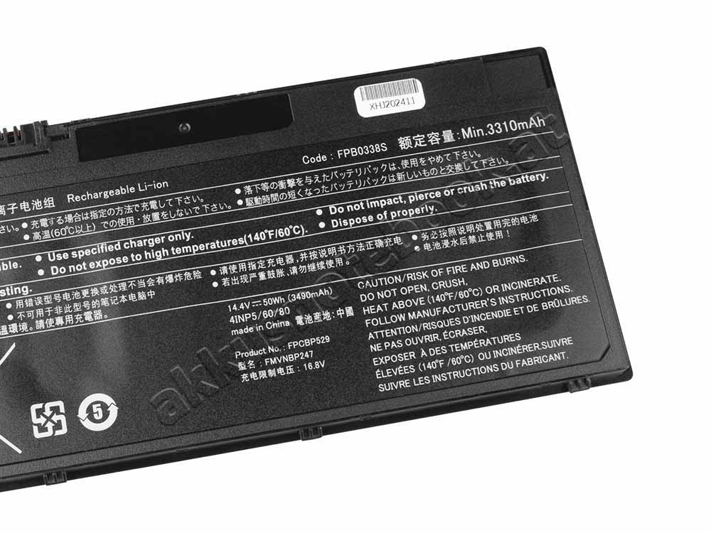 Original 3490mAh 50Wh 4-Zellen Fujitsu FMVNBP247 Akku