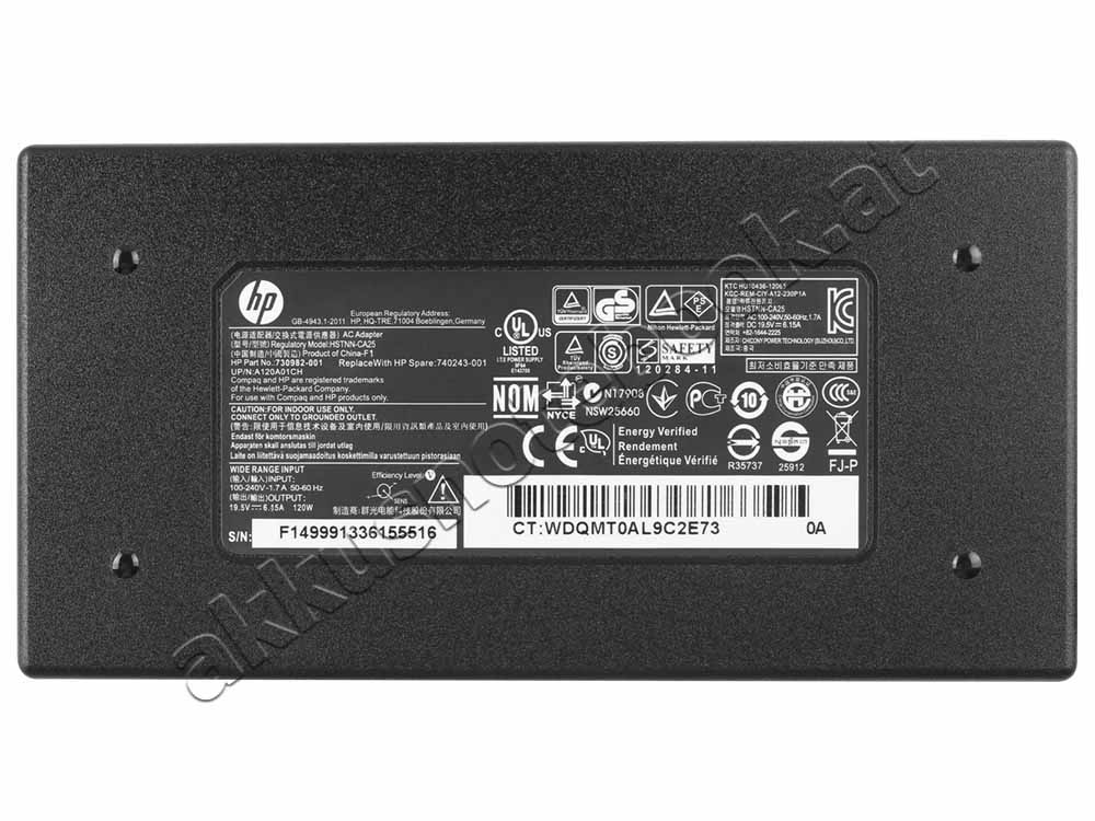 120W HP HSTNN-LA25 709984-001 710415-001 PA-1121-62HE Netzteil