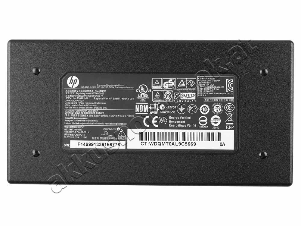 120W HP 677762-003 394901-001 Netzteil Ladegerät + Frei Kabel