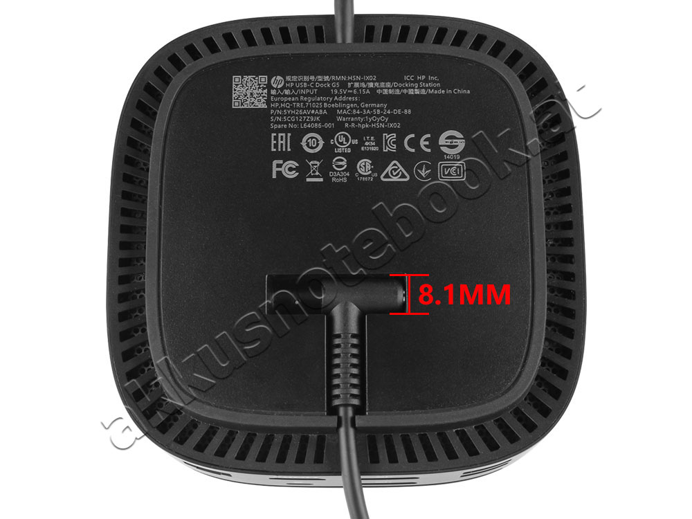 Original 120W Netzteil Ladegerät HP USB-C G5 Dock L64087-001