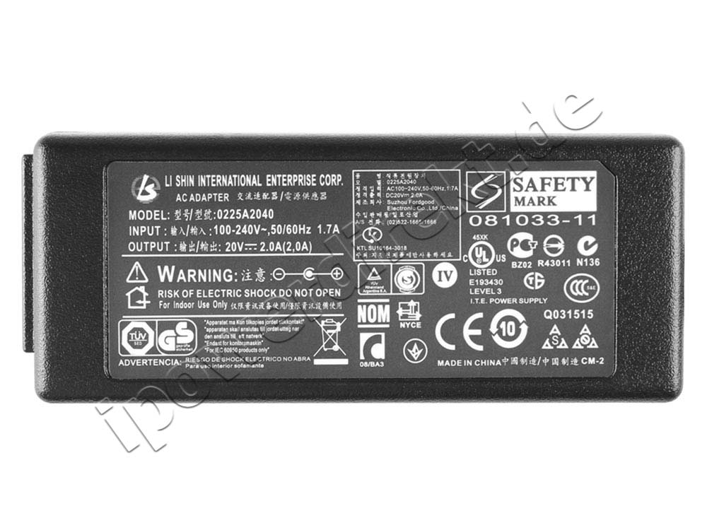 40W LG X170-L.AG7WE1 X170-L.AG3VE1 Notebook Netzteil