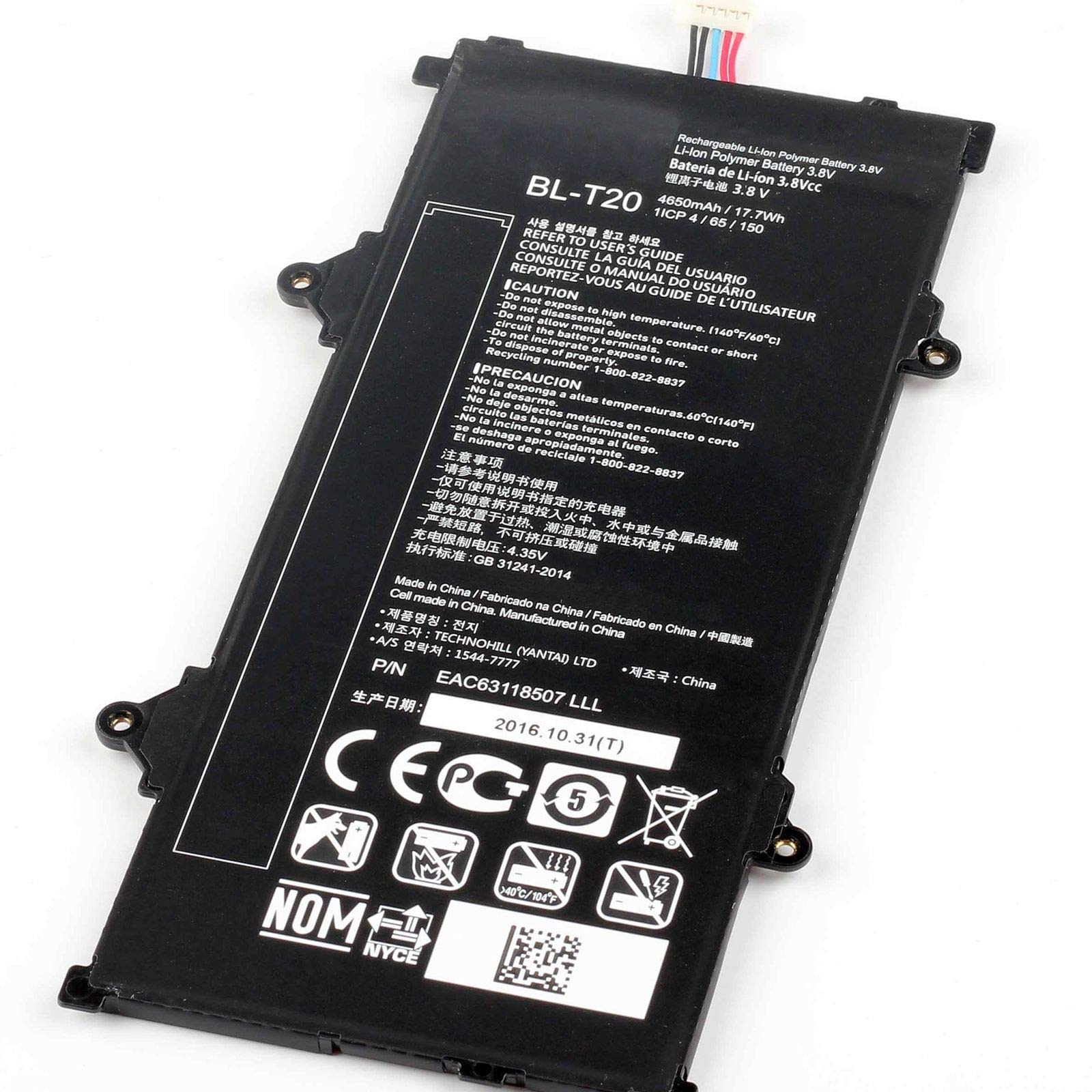 Original 4650mAh 17.7Wh 2-Zellen LG Gpad X8.0 V521 Akku
