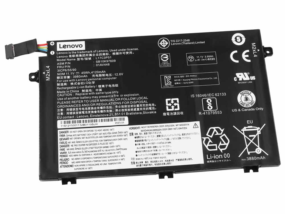 Original 4050mAh 45Wh 3 Zellen Lenovo ThinkPad E480 20KN001NMZ Akku