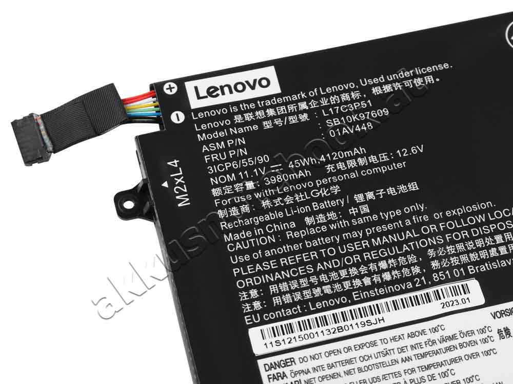 Original 4050mAh 45Wh 3 Zellen Lenovo ThinkPad E480 20KN001NMZ Akku