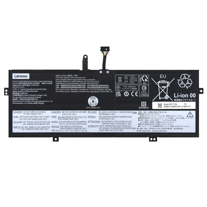 Original 6510mAh 50.2Wh Lenovo SB11N51719 Akku