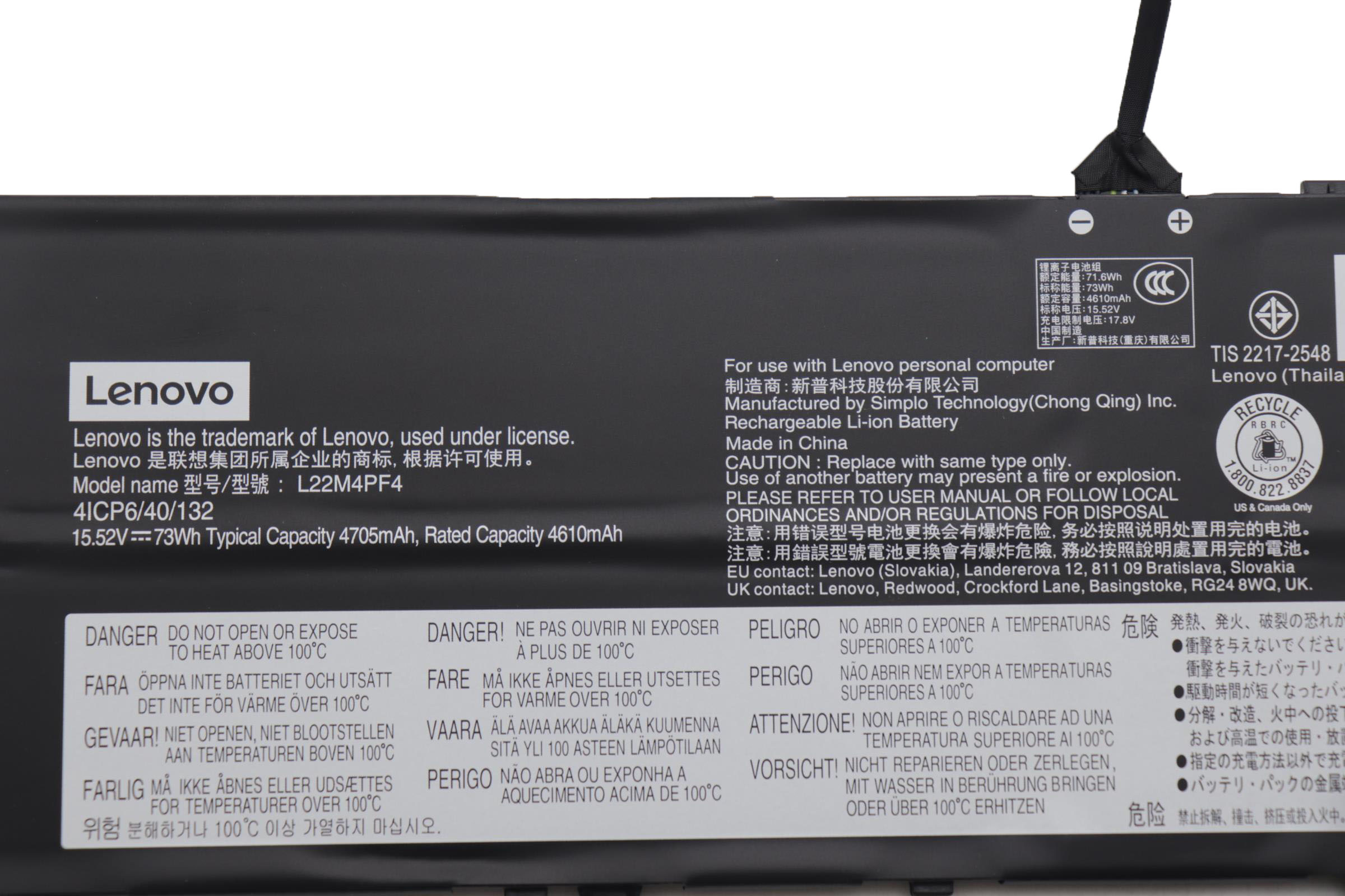 Original 4705mAh 73Wh Lenovo SB11K24758 Akku