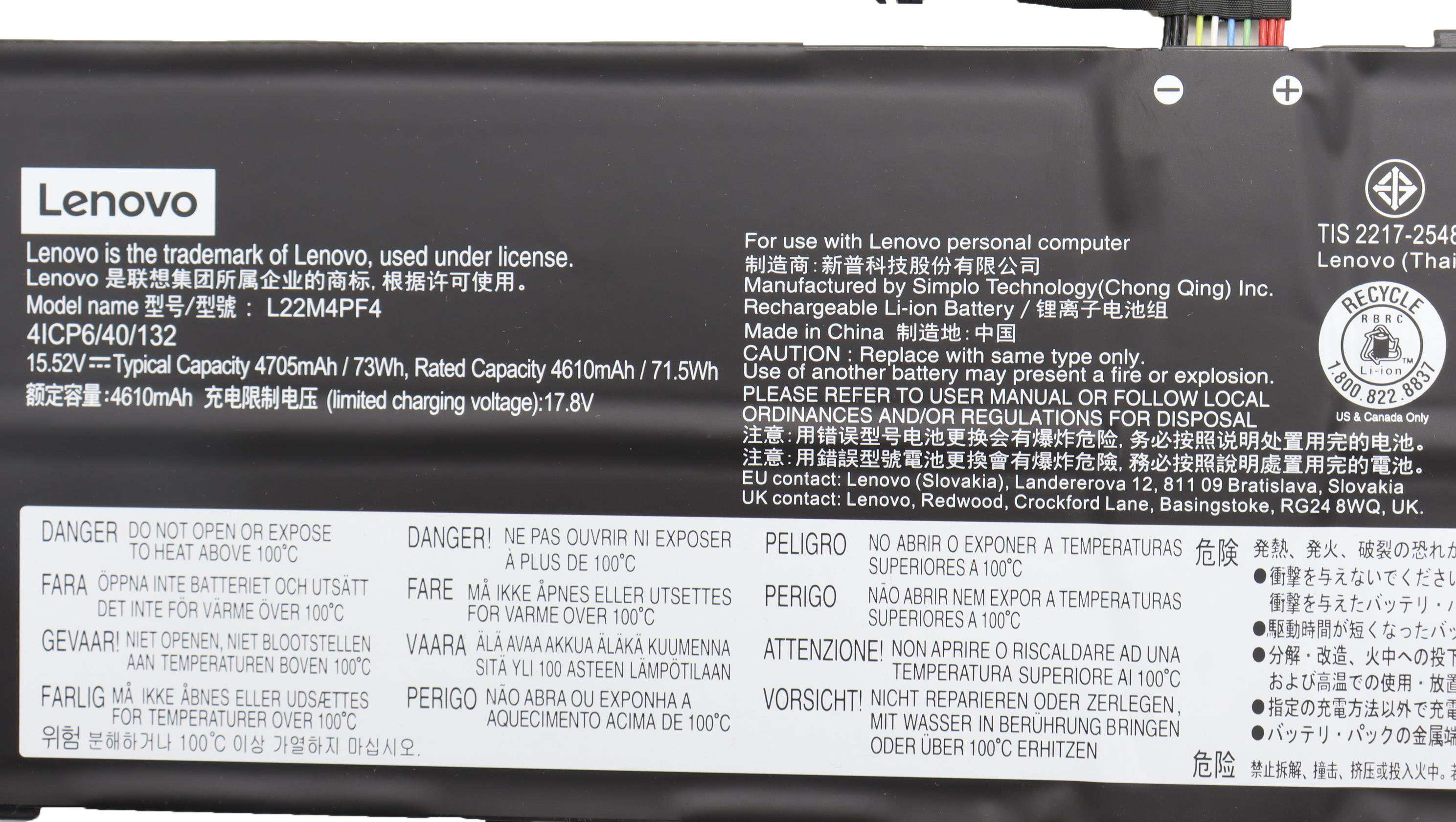Original 4705mAh 73Wh Lenovo SB11K24767 Akku