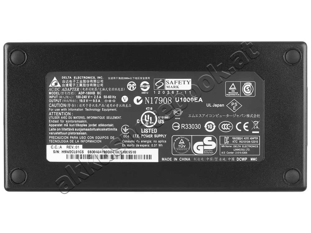 180W Medion Erazer X15805 MD 61415 Netzteil Ladegerät