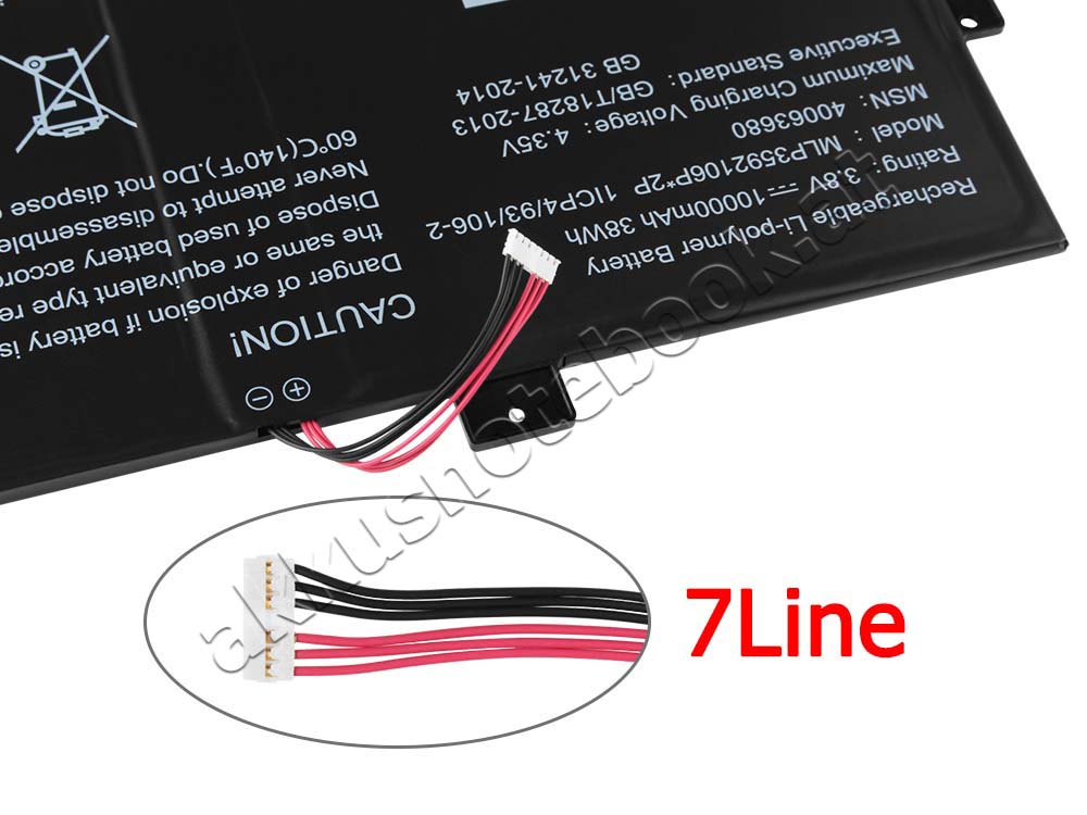 10000mAh 38Wh Akku für Medion MLP3592106P*2P MLP3592106P-2P