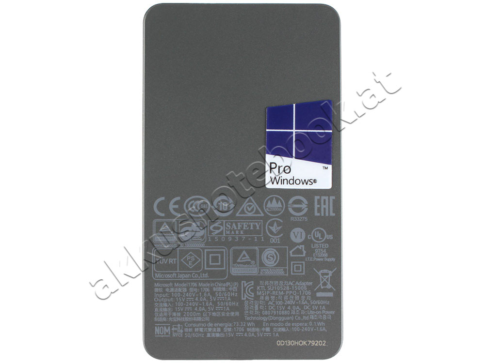 65W Netzteil Ladegerät Microsoft Surface Pro 7 i3 i5 i7