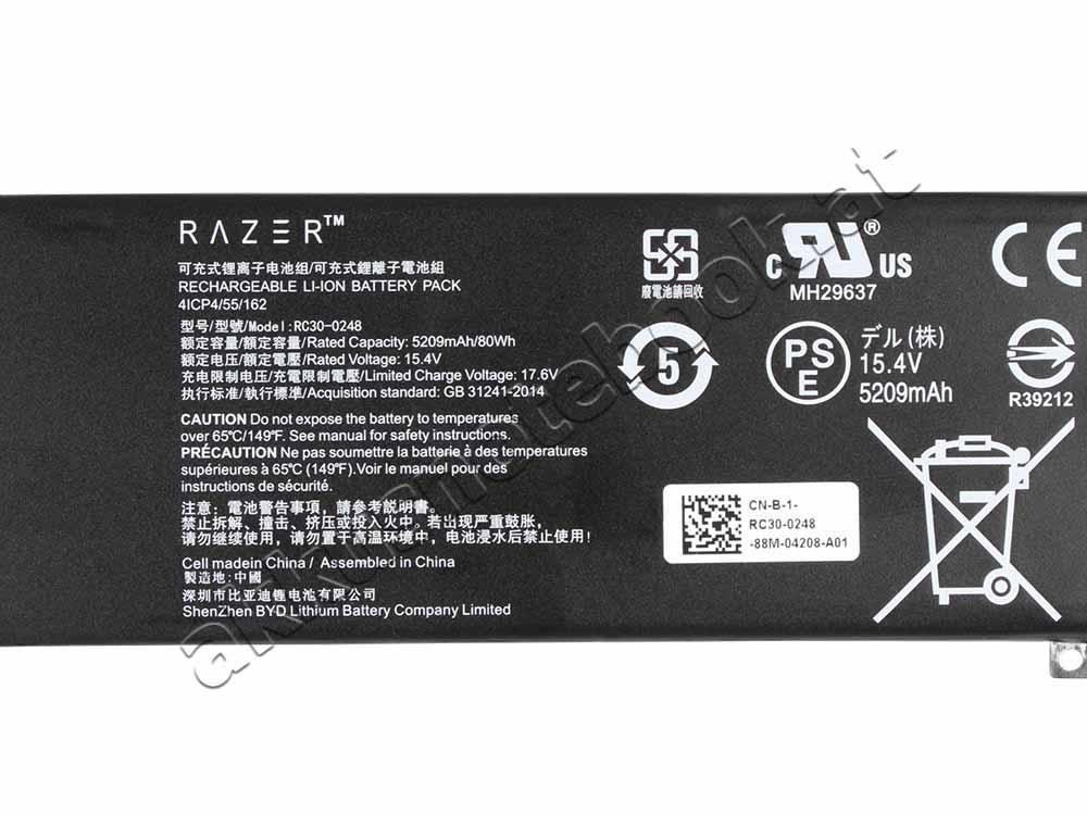 Original 5209mAh 80Wh 4 Zellen Akku für Razer RC30-0248