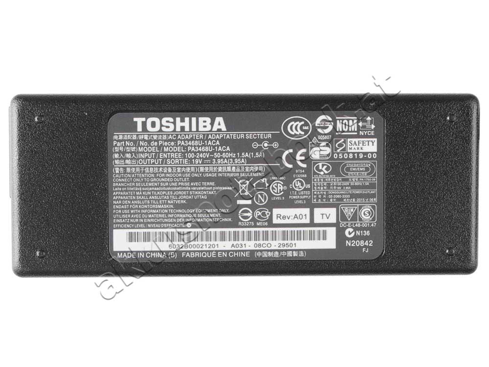 19V 3.95A Toshiba Satellite C800 C800D C805 Notebook Netzteil