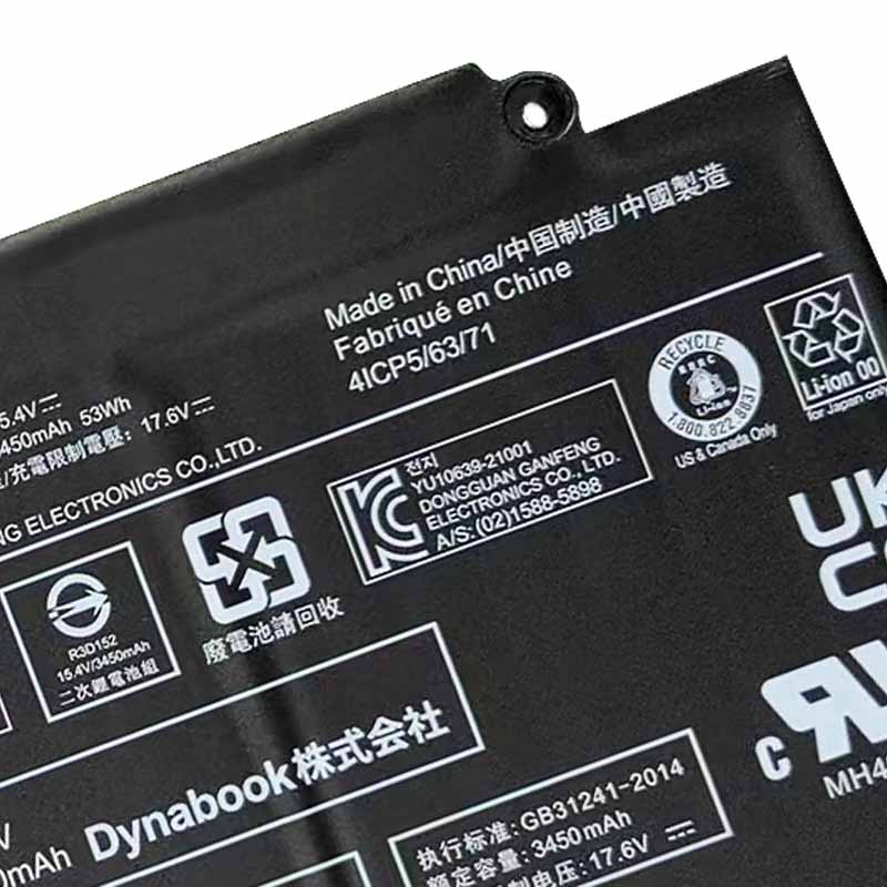 Original 15.4V 3450mAh 53Wh Akku für Toshiba Dynabook Tecra A40-J-12E