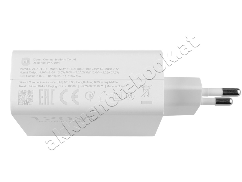 Original 120W Xiaomi MDY-12-ED GaN Schnell Netzteil Ladegerät