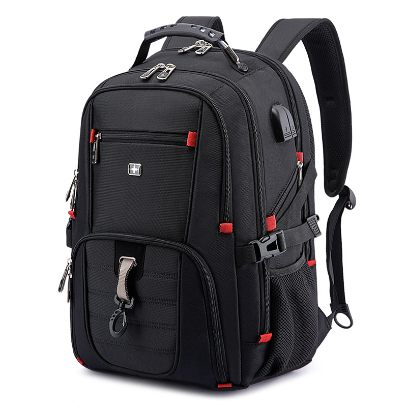 SwissGear 17-Zoll hochelastischer Multi-Fach-Reiserucksack Laptop-Rucksack ergonomisches Design mit USB-Ladeanschluss geeignet für Lenovo Legion 13,3 Zoll Laptop Schwarz