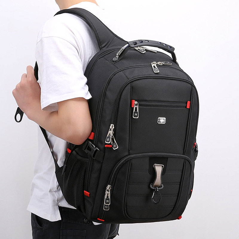 SwissGear 17-Zoll hochelastischer Multi-Fach-Reiserucksack Laptop-Rucksack ergonomisches Design mit USB-Ladeanschluss geeignet für Lenovo Legion 13,3 Zoll Laptop Schwarz